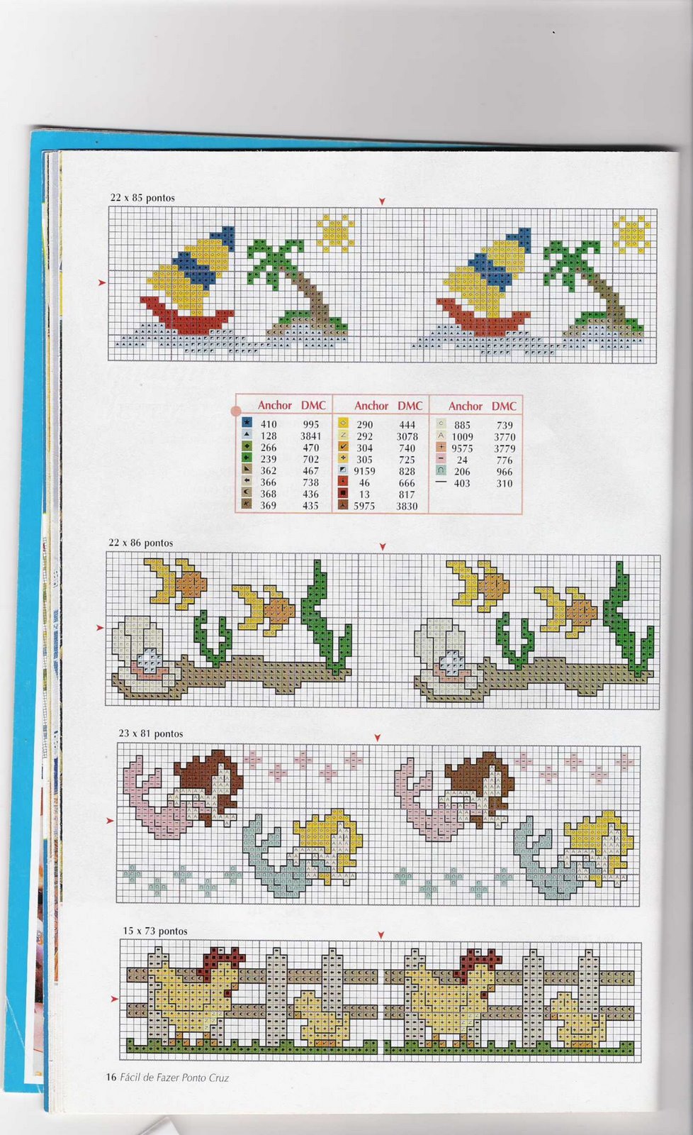 Schema punto croce Sirene Perle Galline Barche