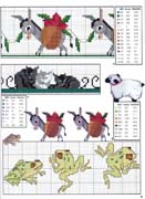 Schema punto croce Asini Rane Gatti