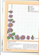 Schema punto croce Bordi Floreali 08