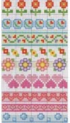 Schema punto croce Bordi Floreali 103