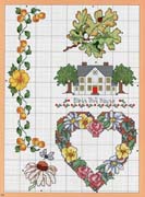 Schema punto croce Bordi Floreali 116