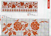 Schema punto croce Bordi Floreali 29