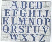 Schema punto croce Cenefa Azul 04