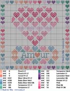 Schema punto croce Cuore Amour