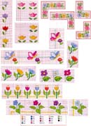 Schema punto croce Fiorellini E Farfalline