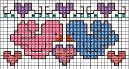 Schema punto croce Uccellini Innamorati