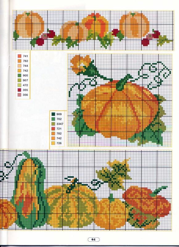 Schema punto croce Zucche 03