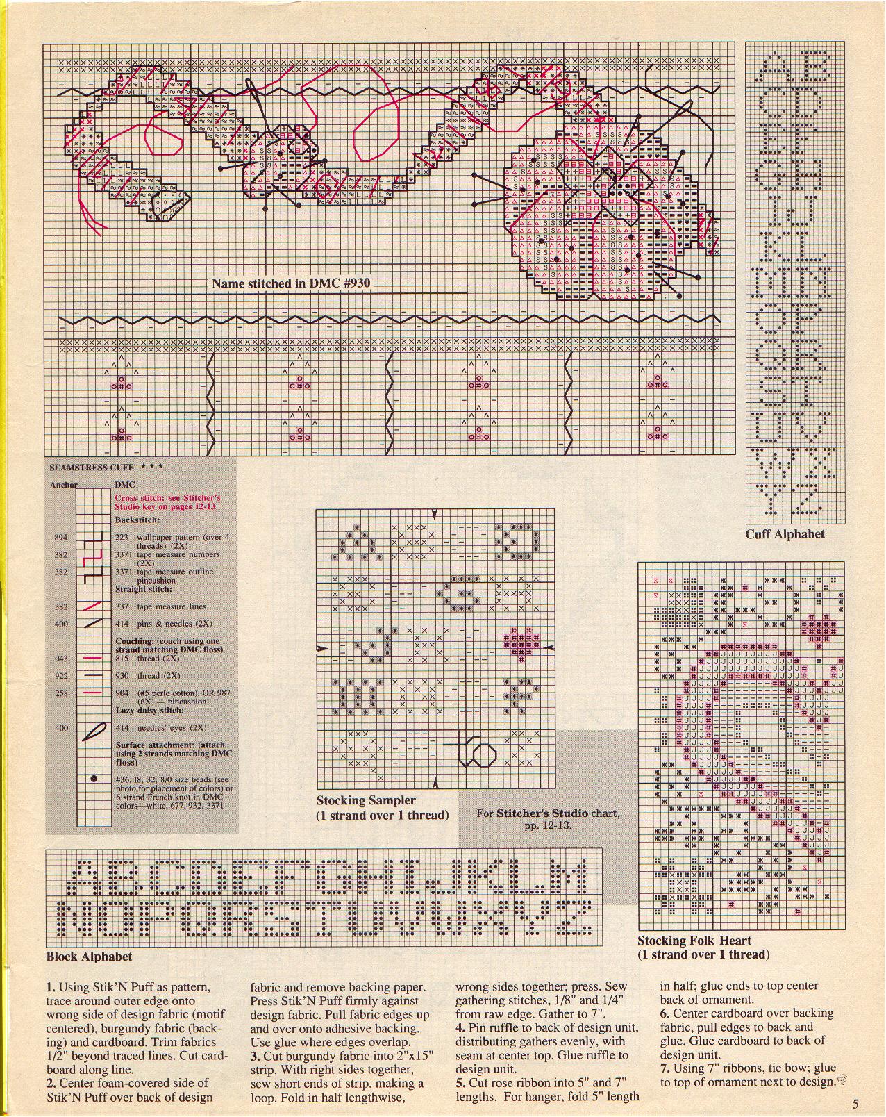 Schema punto croce Calza 1c