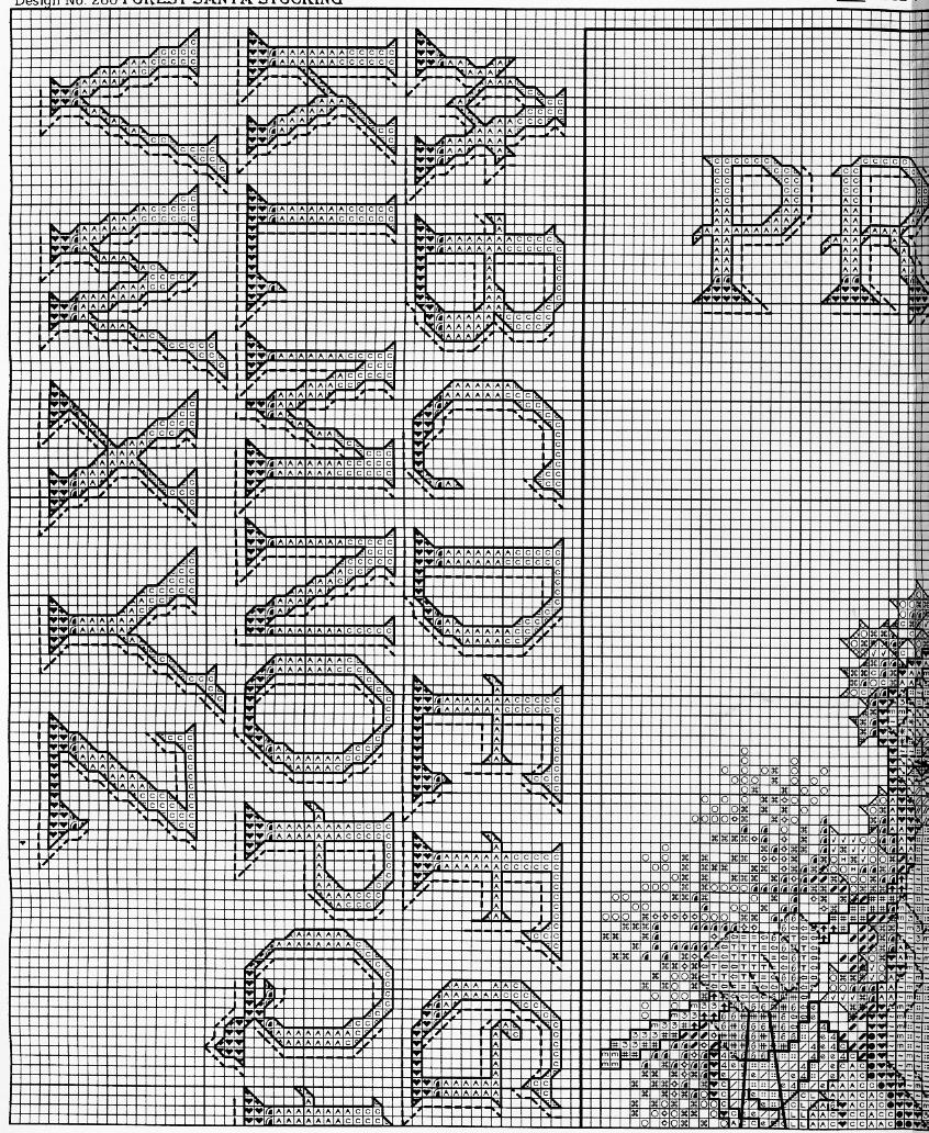 Schema punto croce Calza Babbonatale 10b