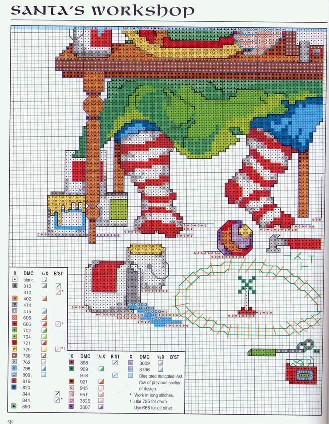Schema punto croce Calza Babbonatale 14g