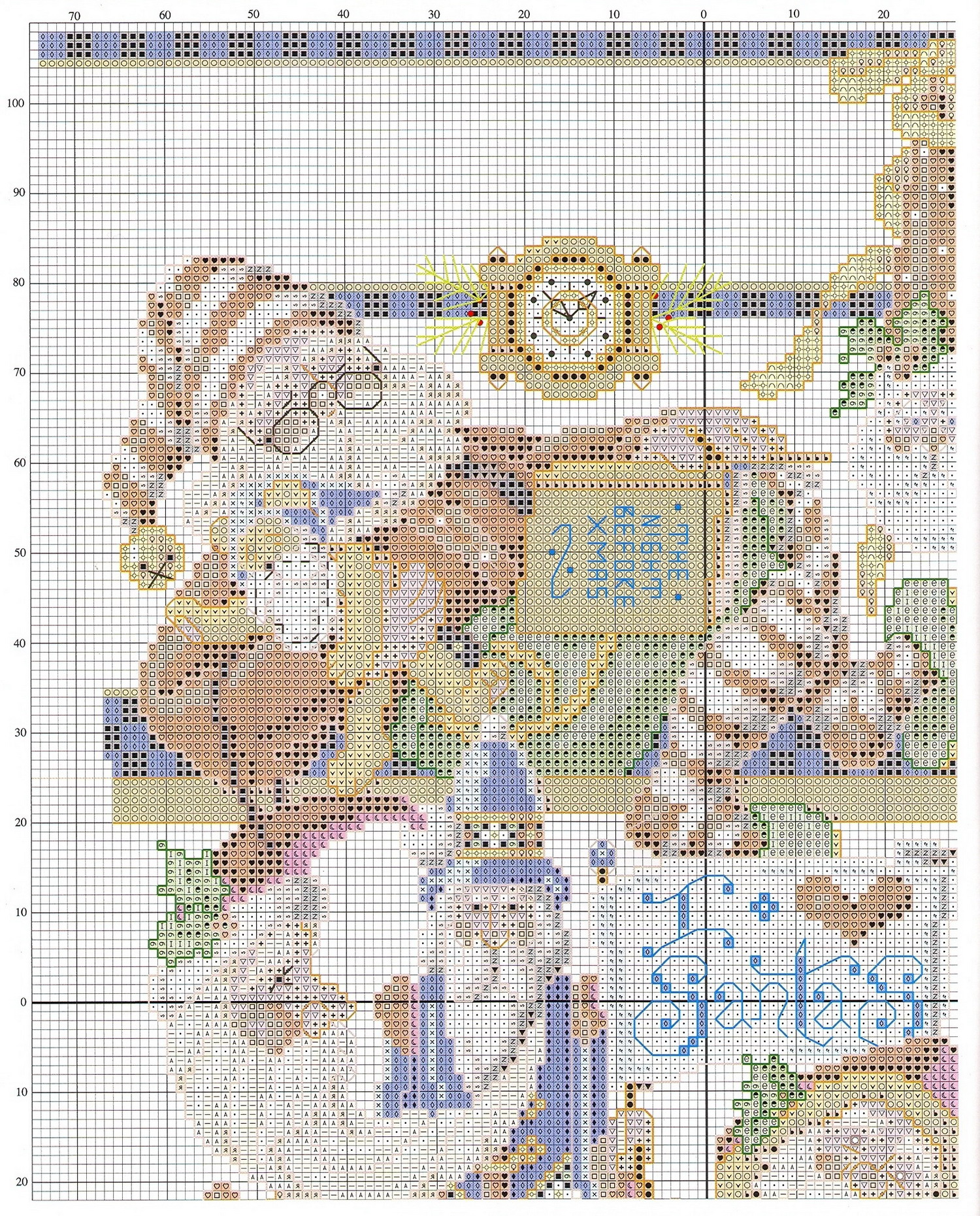 Schema punto croce Calza Babbonatale 16b