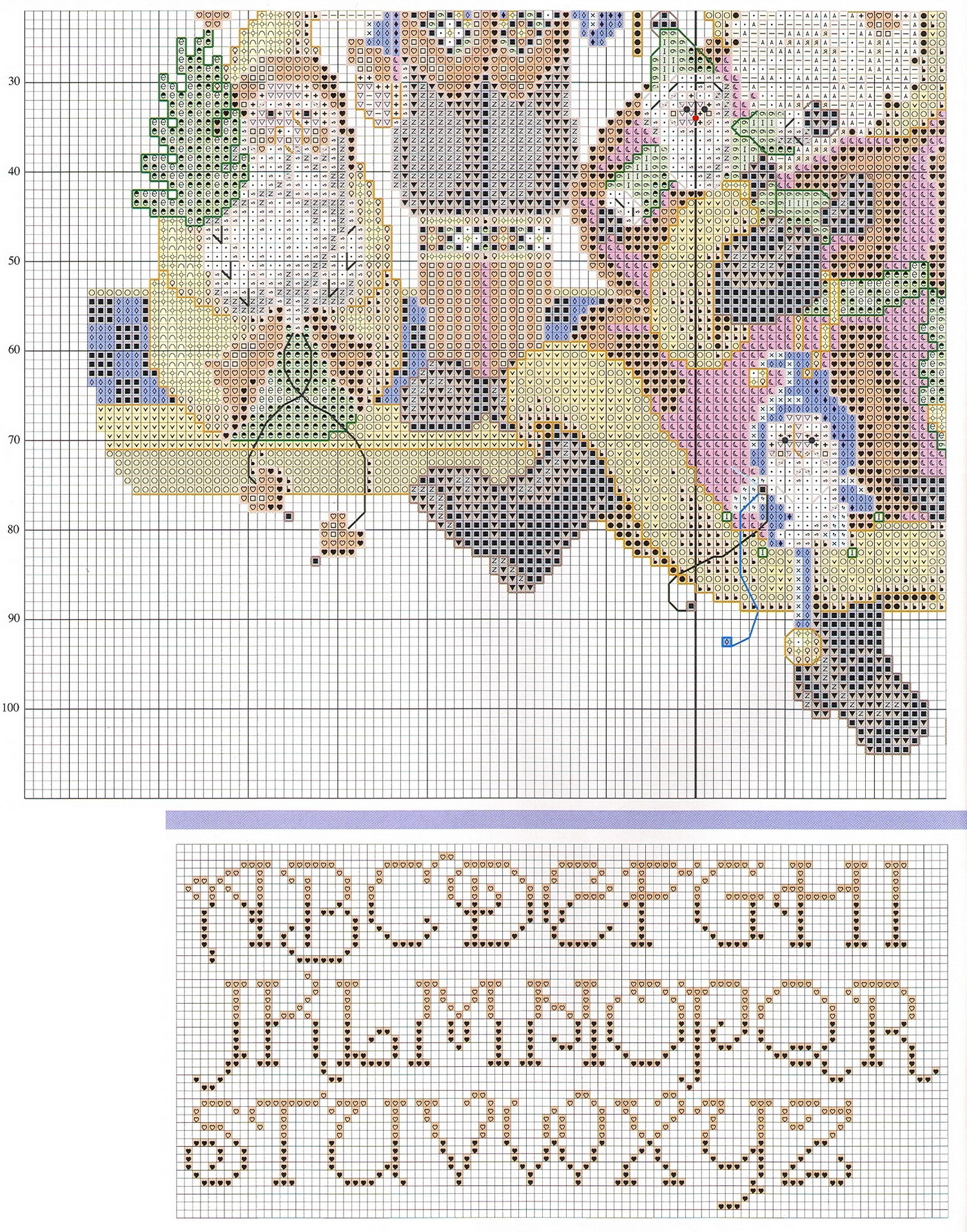 Schema punto croce Calza Babbonatale 16d