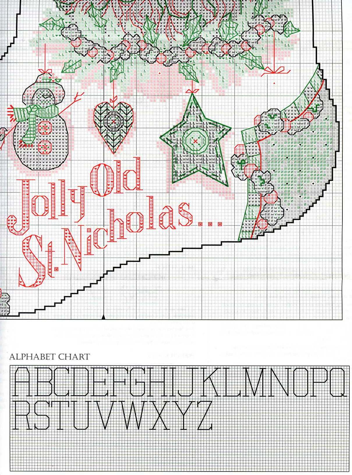 Schema punto croce Calza Babbonatale 18e