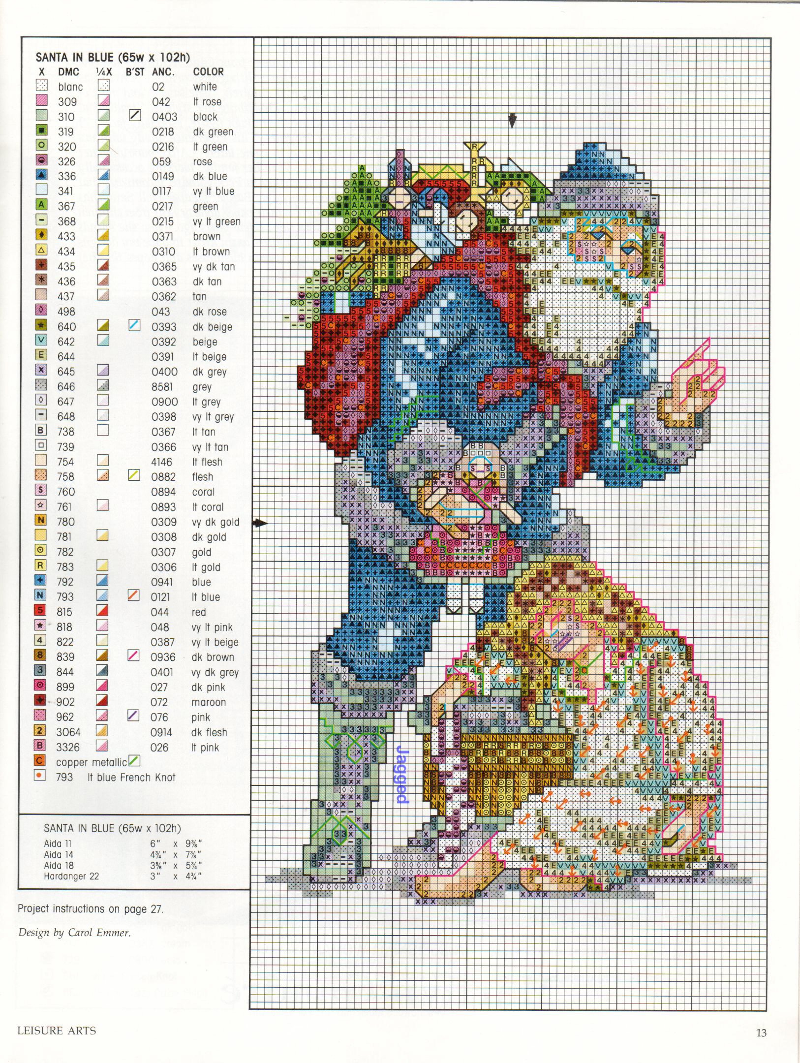 Schema punto croce Calza Babbonatale 20b