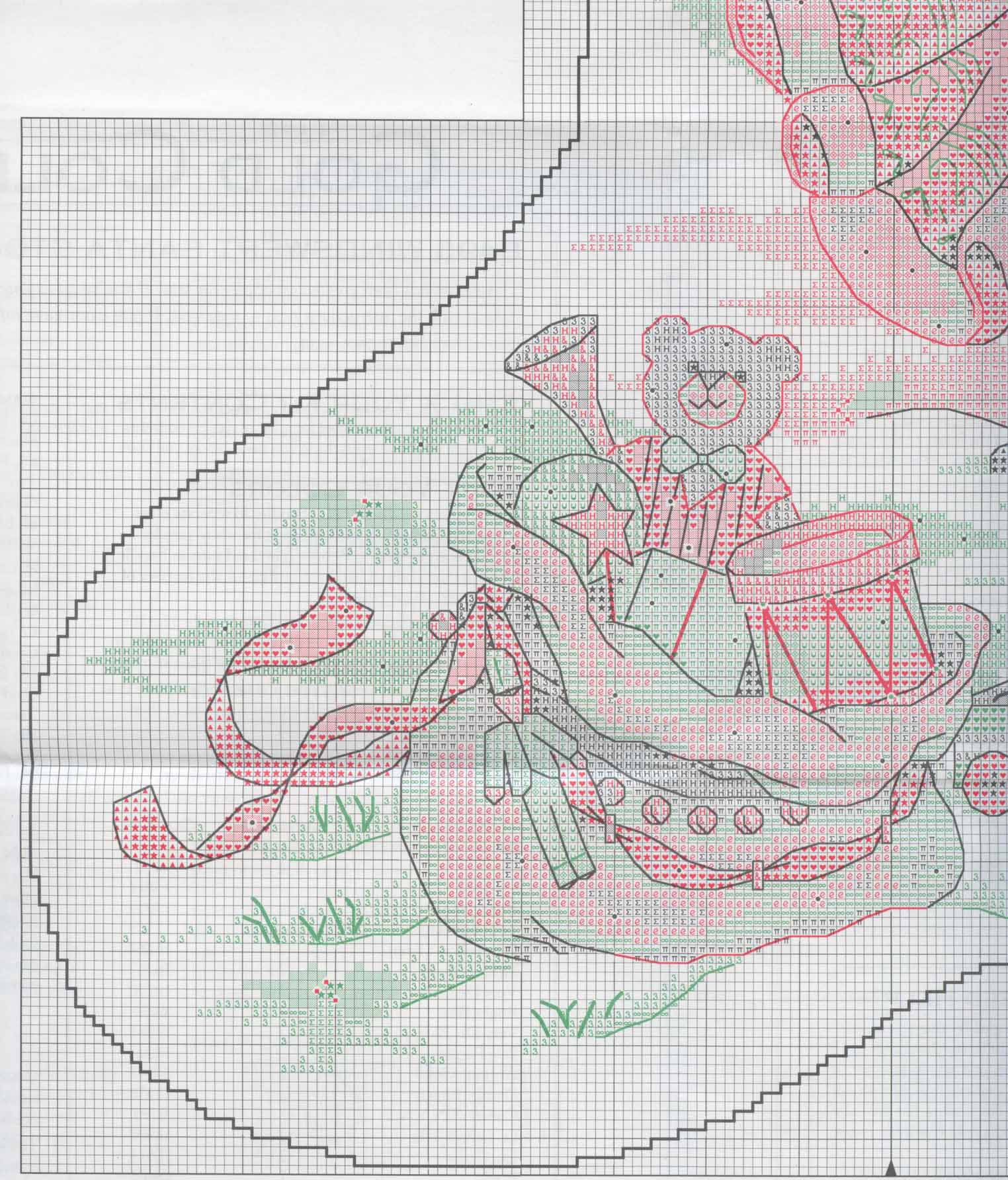 Schema punto croce Calza Babbonatale 3f