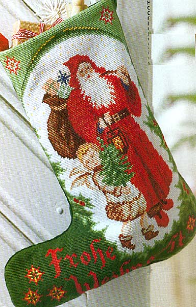 Schema punto croce Calza Babbonatale 5a