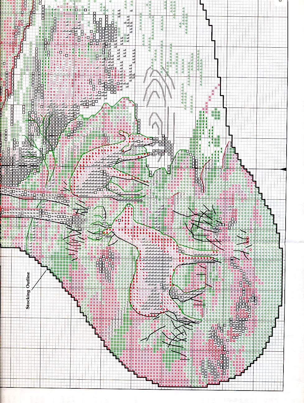 Schema punto croce Calza Blu 1e