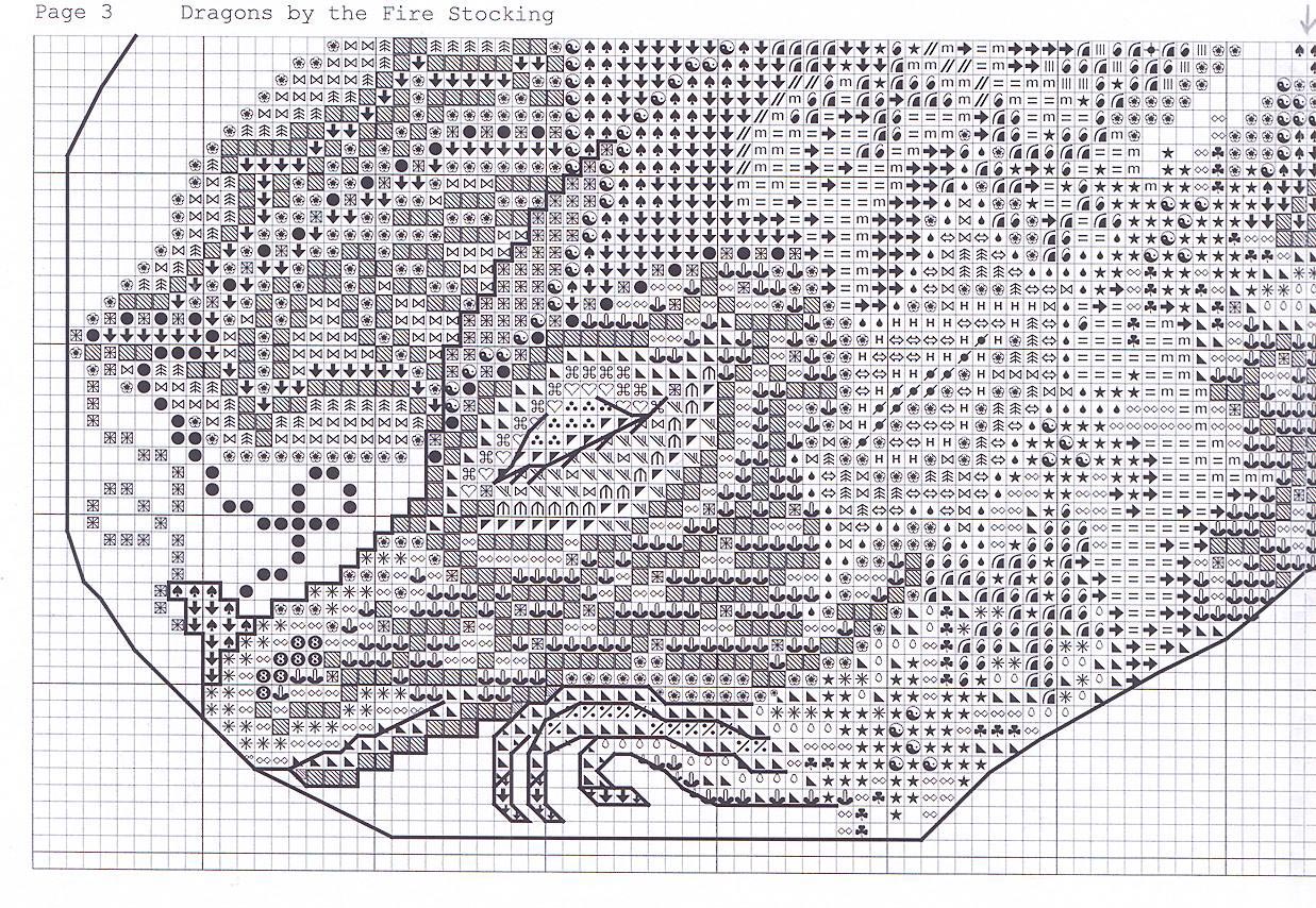 Schema punto croce Calza Focolare 7