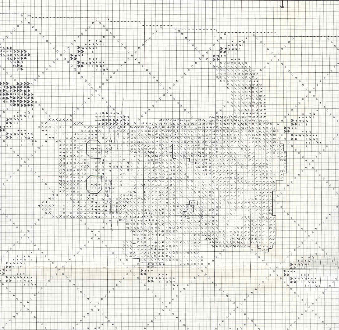 Schema punto croce Calza Gatto Topo 1g