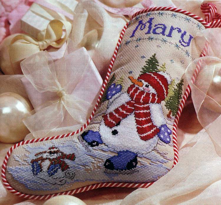 Schema punto croce Calza Omino 1a