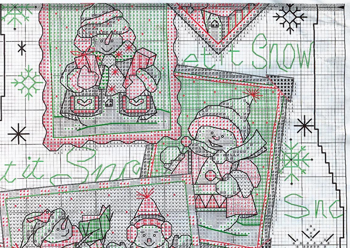 Schema punto croce Calza Omino 2d