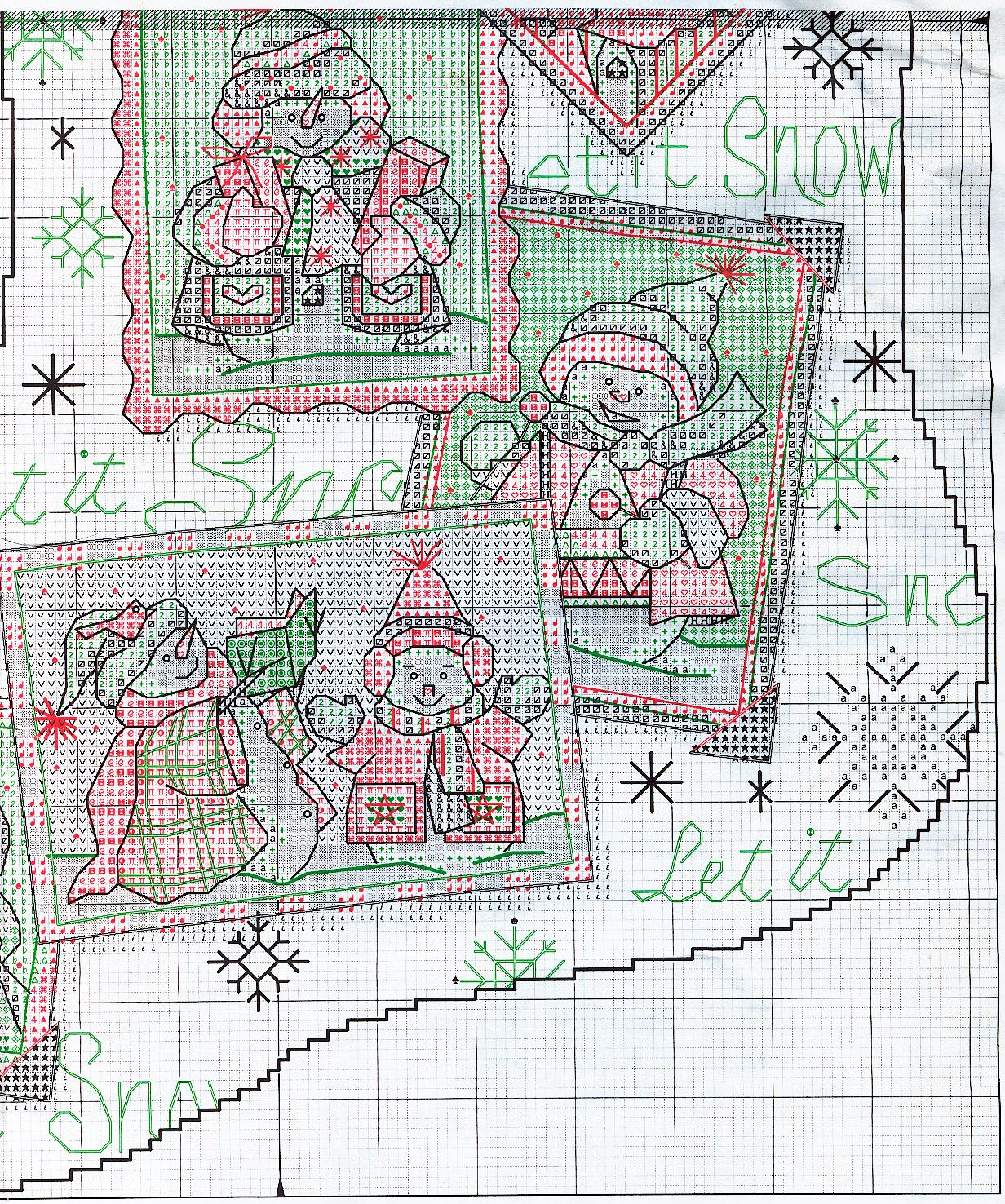 Schema punto croce Calza Omino 2e