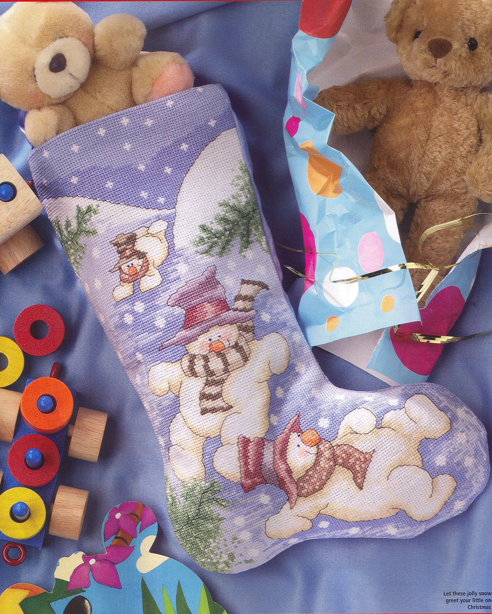 Schema punto croce Calza Omino 3a