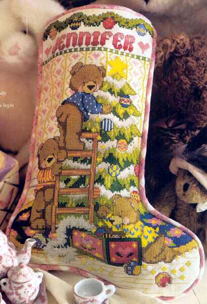 Schema punto croce Calza Orsetti 2a