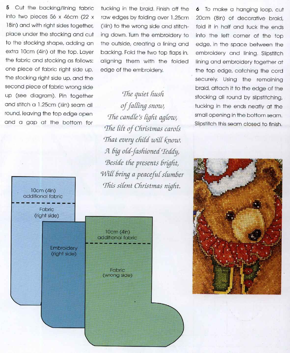 Schema punto croce Calza Orso 1g