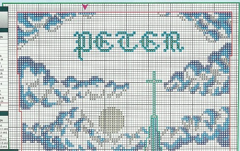 Schema punto croce Calza Paesaggio Innevato-4