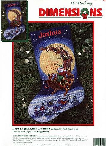 Schema punto croce Calza Slitta 1a