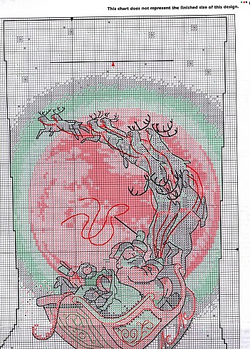 Schema punto croce Calza Slitta 1c