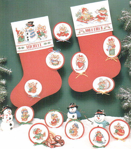 Schema punto croce Calza Topini 2a