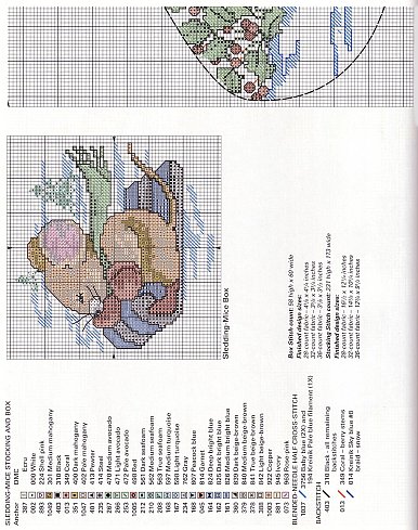 Schema punto croce Calza Topini 3b