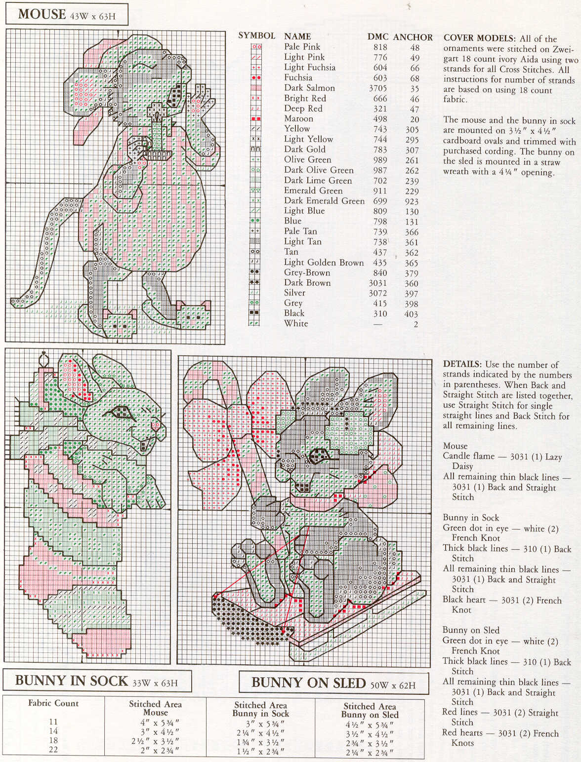 Schema punto croce Calze Varie 1f