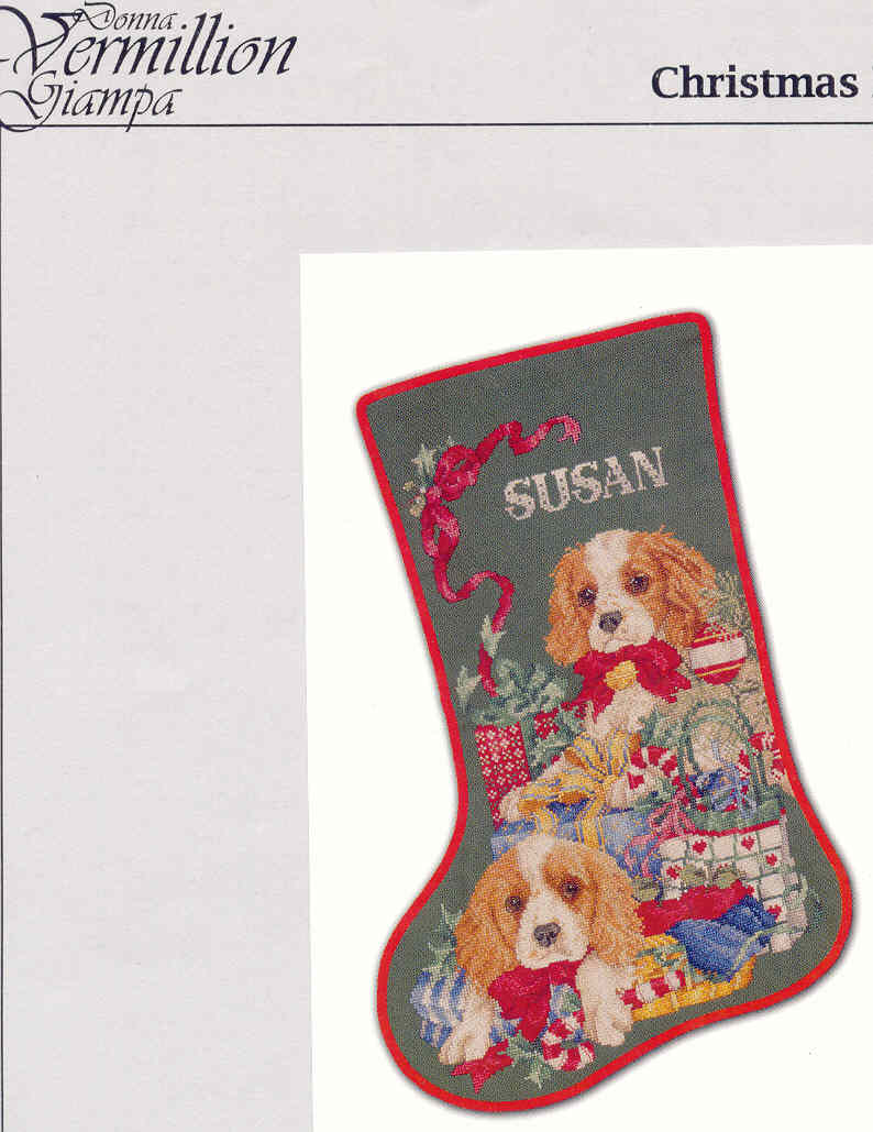 Schema punto croce Cuccioli Natale 2a