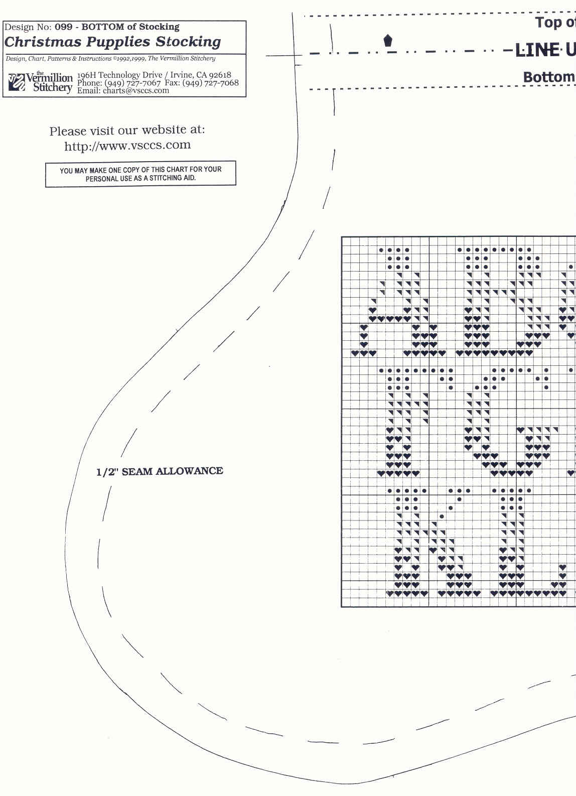 Schema punto croce Cuccioli Natale 2o