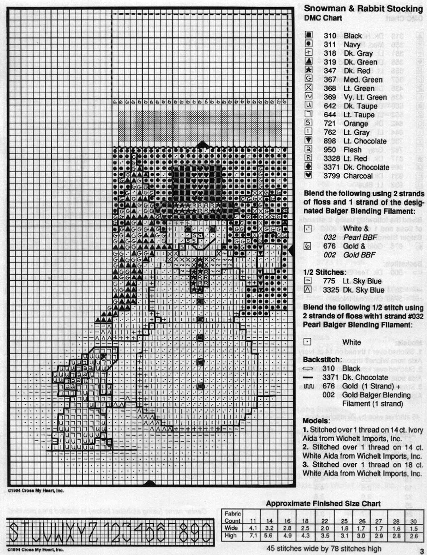 Schema punto croce Mini Calze 2c