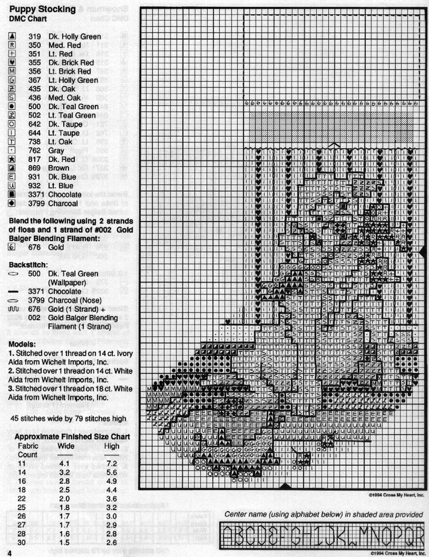 Schema punto croce Mini Calze 2d