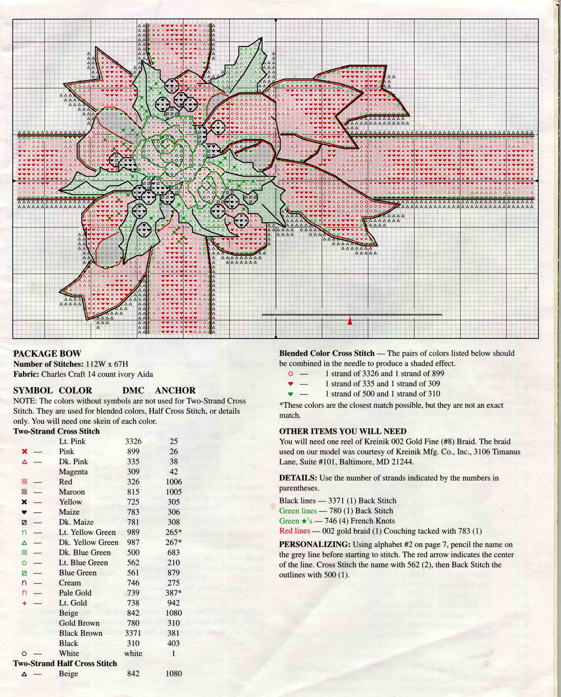 Schema punto croce Motivi Festa 1c