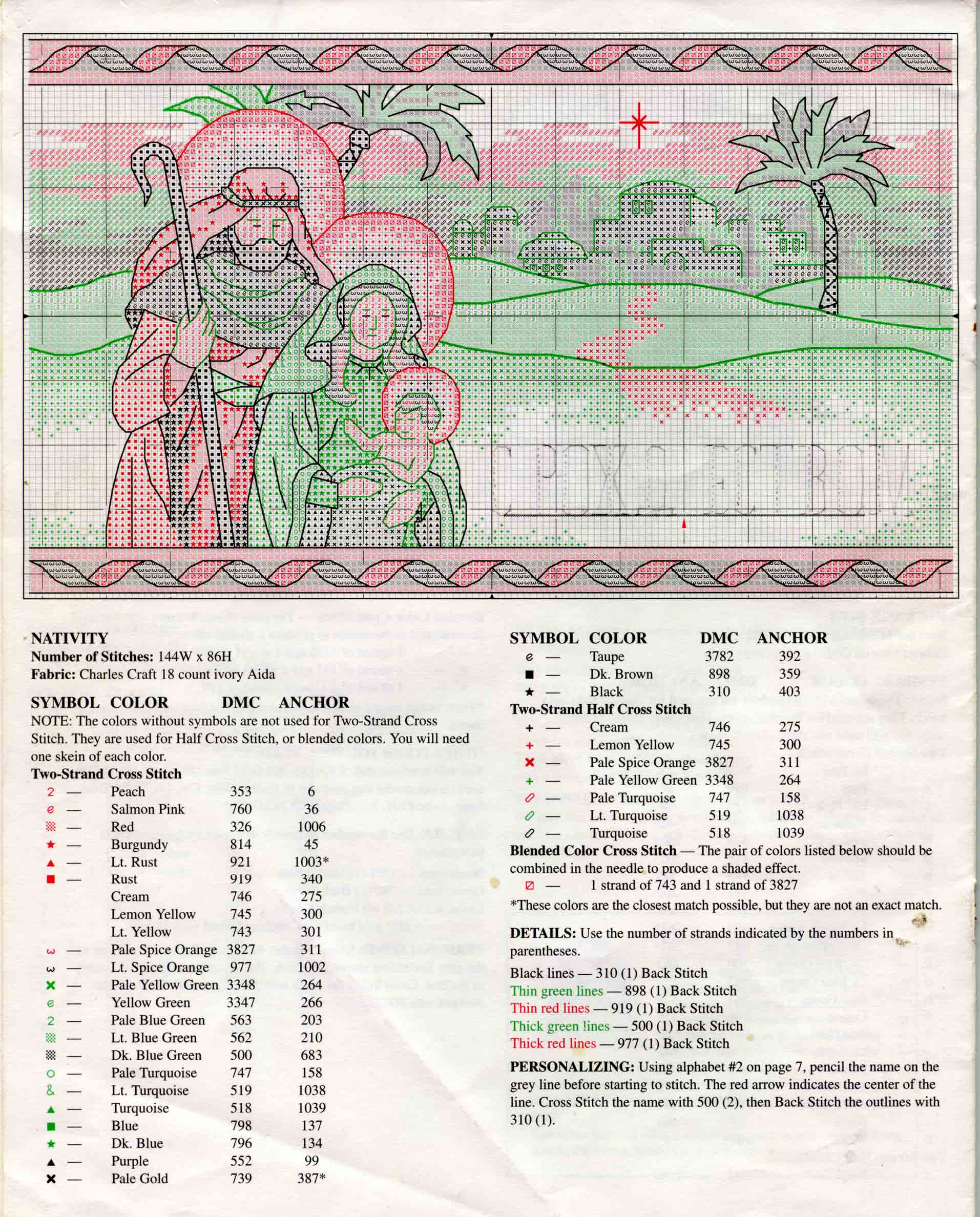 Schema punto croce Motivi Festa 1d