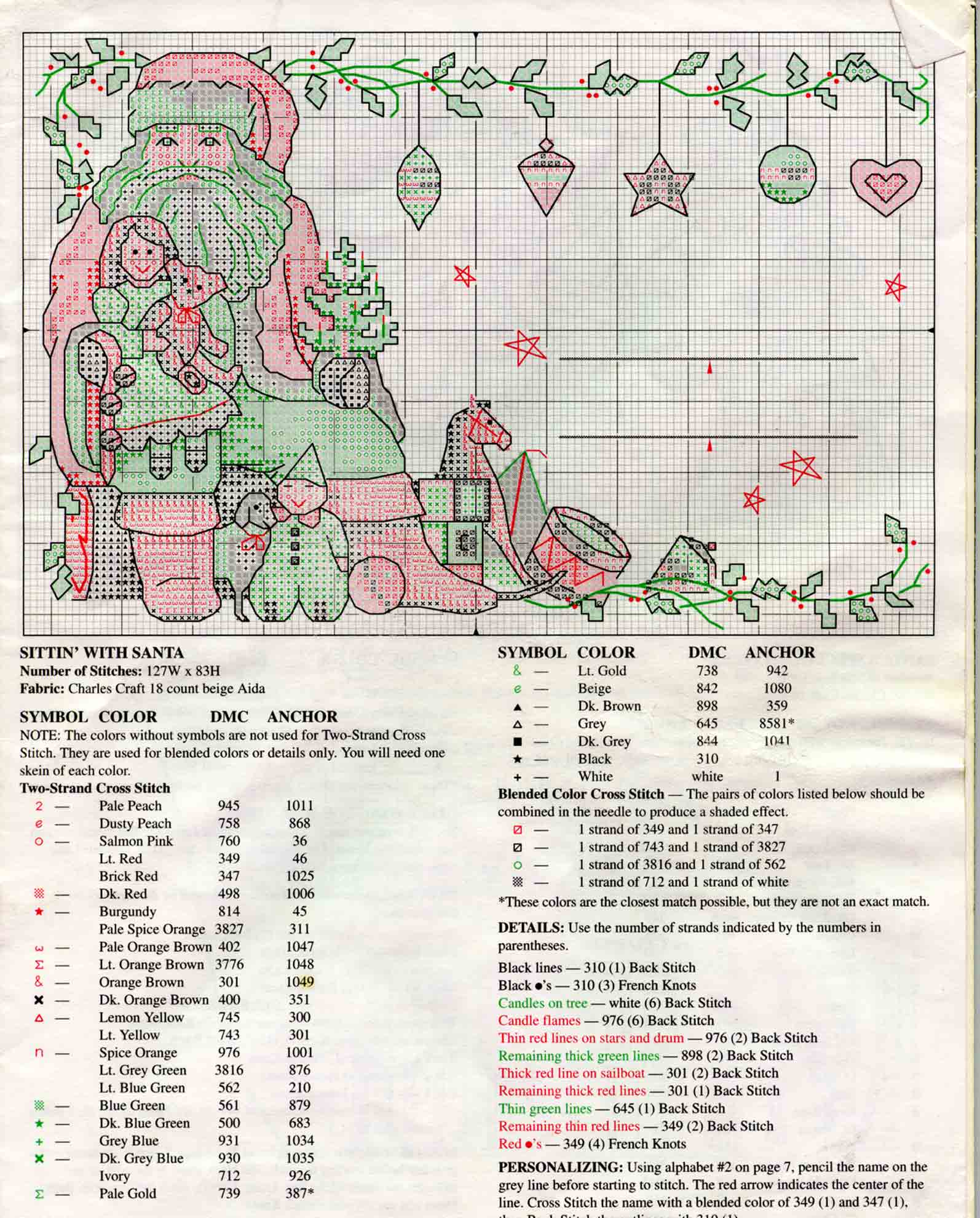 Schema punto croce Motivi Festa 1e