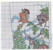 Schema punto croce Calza Animaletti 2b