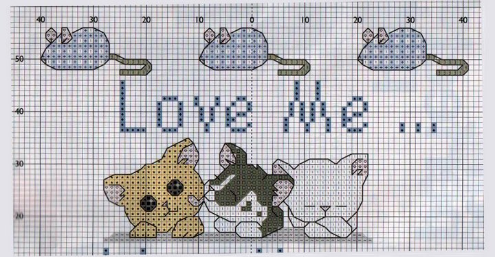 Schema punto croce Love Dog 2