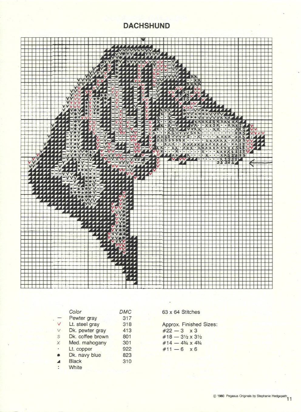 Schema punto croce Cagnetto