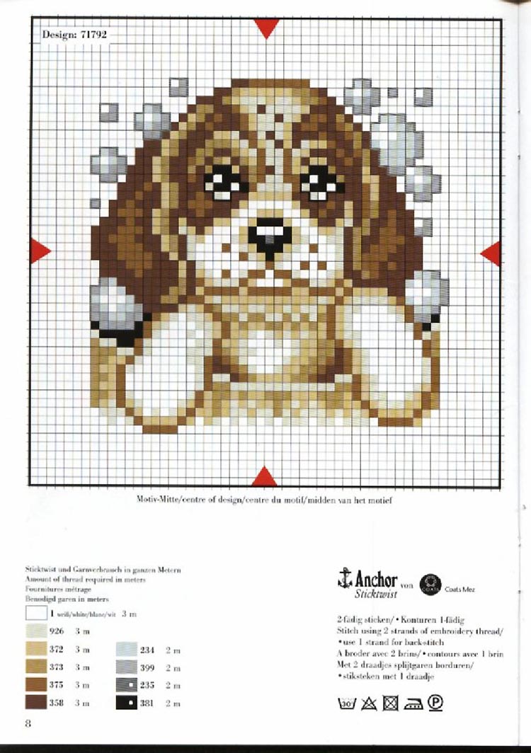 Schema punto croce Cane Bagnetto