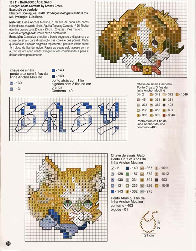 Schema punto croce Cane E Gatto