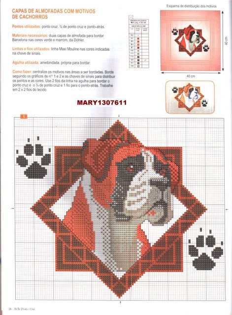 Schema punto croce Cane Marrone