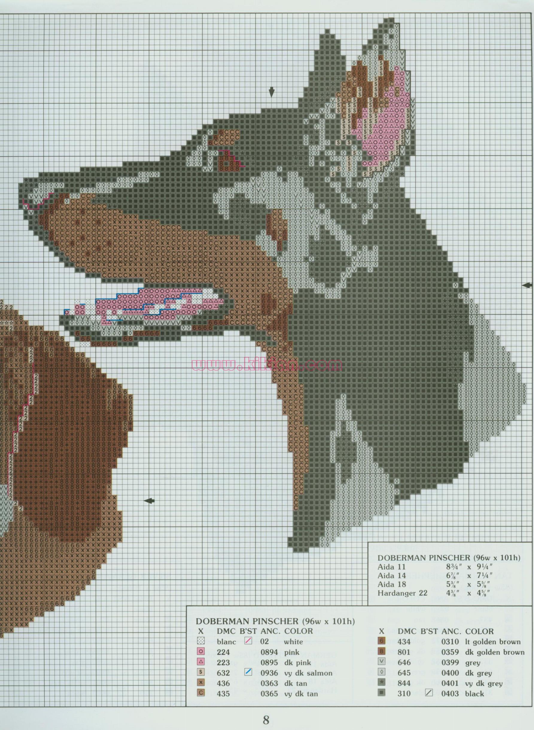 Schema punto croce Cane Nero B