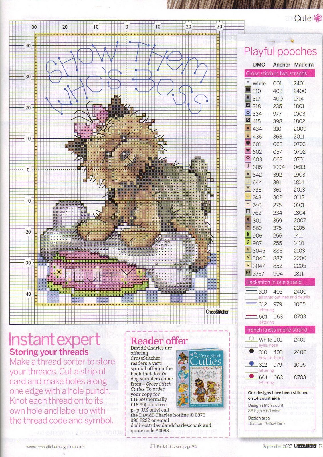 Schema punto croce Cane Pappa